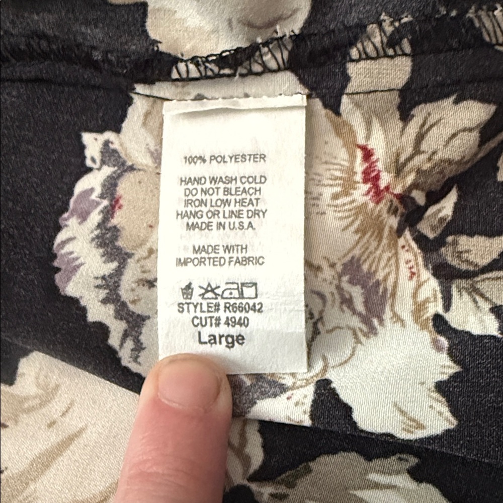 Rokoko by Dazz Floral Black and Cream Wrap Longsleeve Dress - Picture 6 of 6